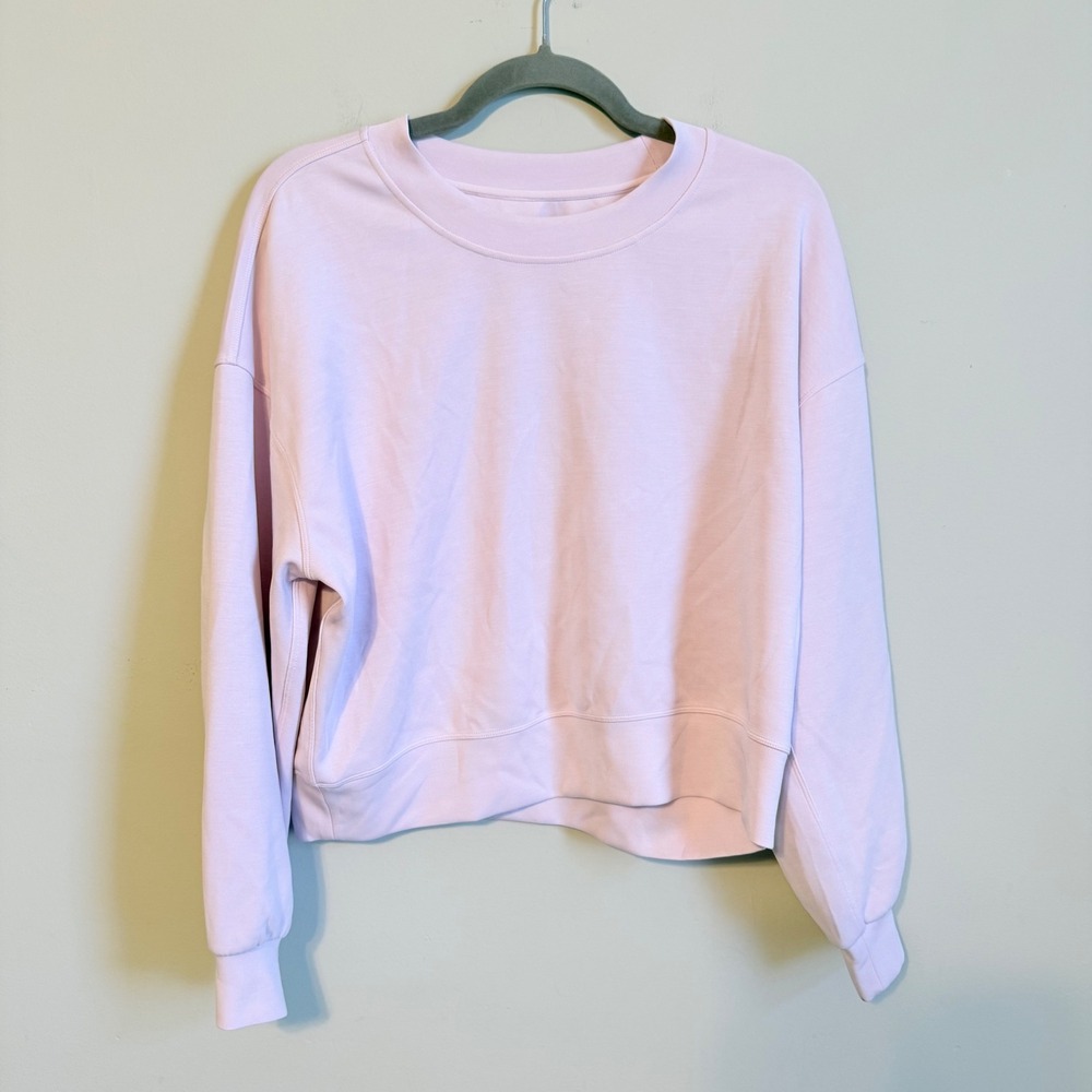 Lululemon Softstreme Perfectly Oversized Cropped Crew Pink Sweatshirt Size 6